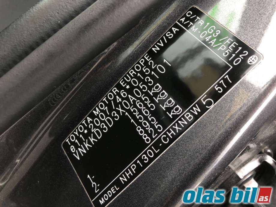 Toyota Yaris 2012-2014 (Type III, Fase 1) , Motorkode: 1NZ-FXE, Girkassekode: