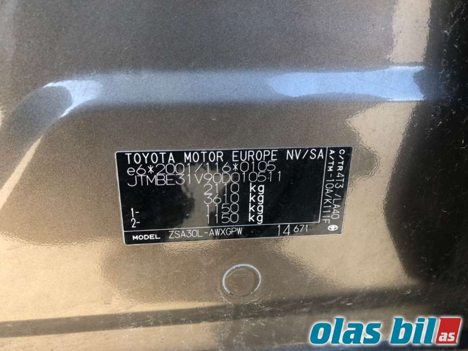 Toyota RAV4 2009-2013 (Type III, Fase 2) , Motorkode: 3ZR-FAE, Girkassekode: