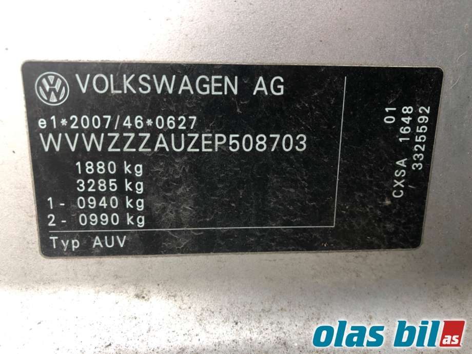 VW Golf VII 2012-2017 (Fase 1) , Motorkode: CXSA, Girkassekode: 