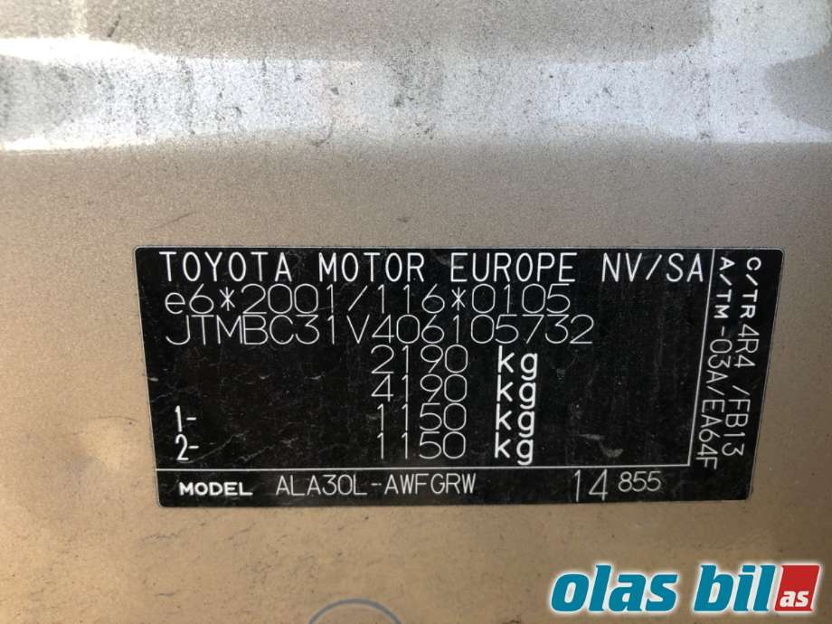 Toyota RAV4 2006-2009 (Type III, Fase 1) , Motorkode: 2AD-FTV, Girkassekode: 