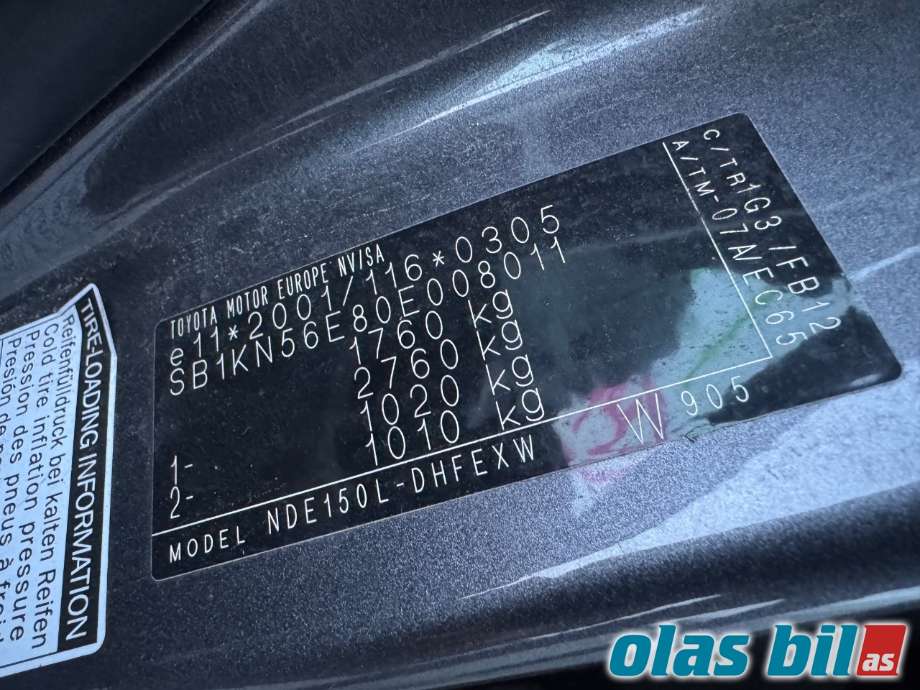 Toyota Auris 2010-2012 (Type I, Fase 2) , Motorkode: 1ND-TV, Girkassekode: