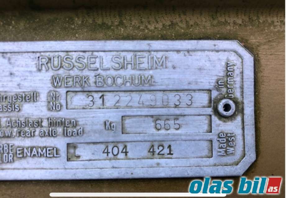 Opel Kadett B 1965-1973 delebil , Motorkode: , Girkassekode: 