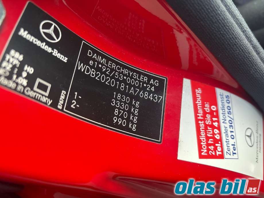 Mercedes C-Klasse 1993-2000 (W202) delebil , Motorkode: M111.921, Girkassekode: 