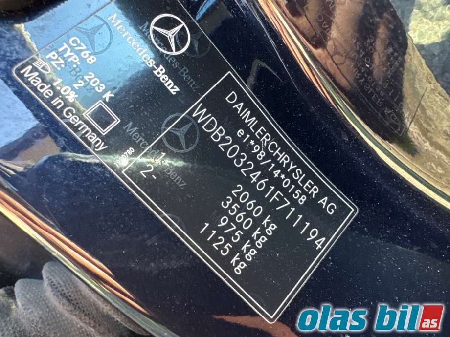 Mercedes C-Klasse 2004-2007 (Fase 2) (W203) delebil , Motorkode: M271.946, Girkassekode: