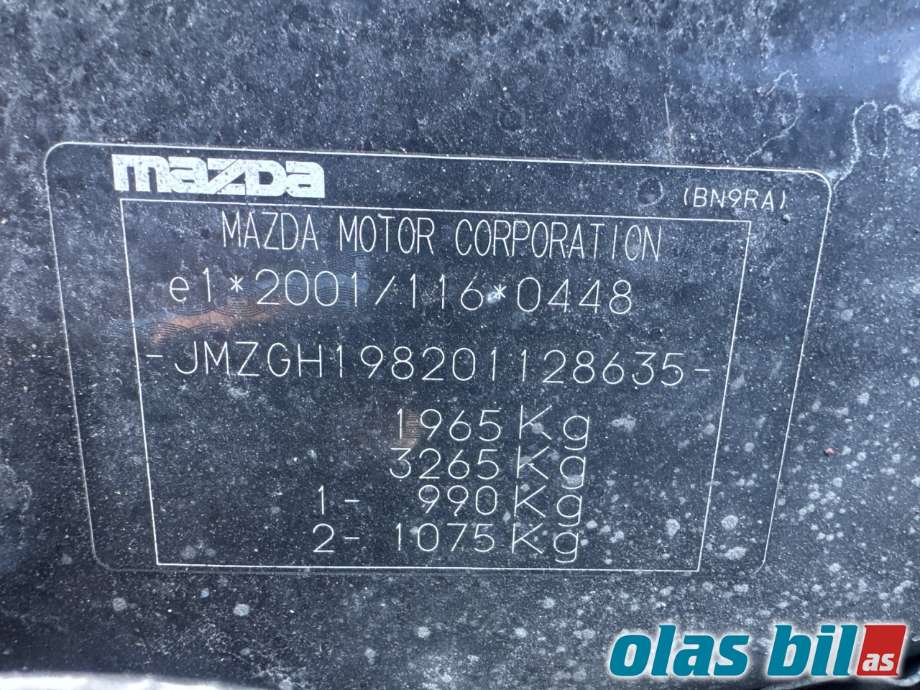 Mazda 6 2008-2010 (Type II, Fase 1) delebil , Motorkode: L8, Girkassekode: