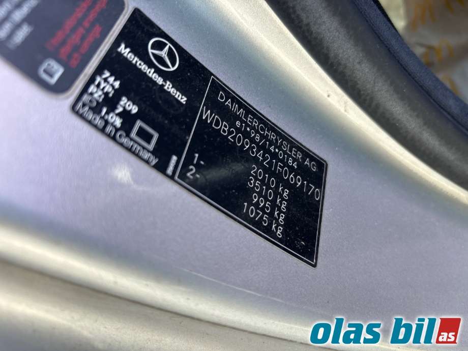 Mercedes CLK 2002-2009 (C209) delebil , Motorkode: M271.940, Girkassekode: