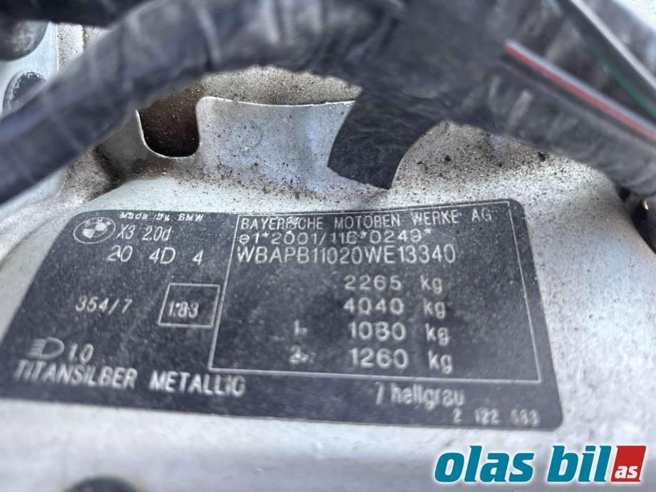 BMW X3, 2003-2006 (E83, Fase 1) (E83) delebil , Motorkode: M47-TUD20