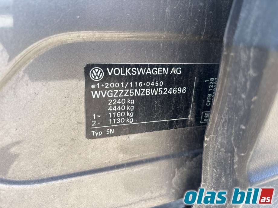 VW Tiguan 2007-2011 (Type I, Fase 1) , Motorkode: CFFB, Girkassekode: