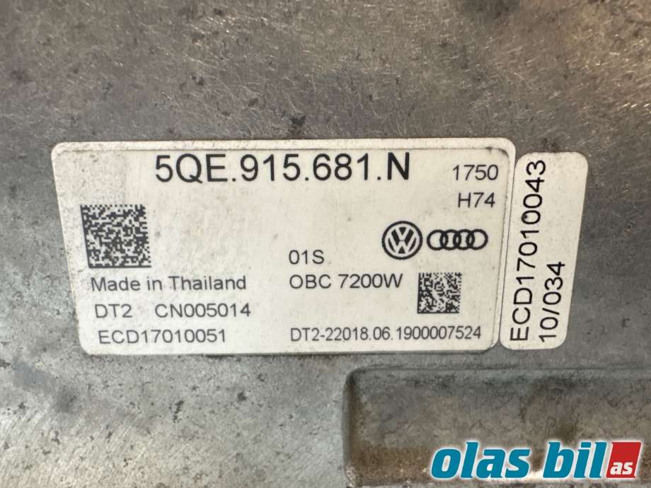 Batterilader (OBC - On Board Charger) til VW e-Golf 2017-2020 (Fase 2)  (VOLKSWAGEN|5QE 915 681 N|)