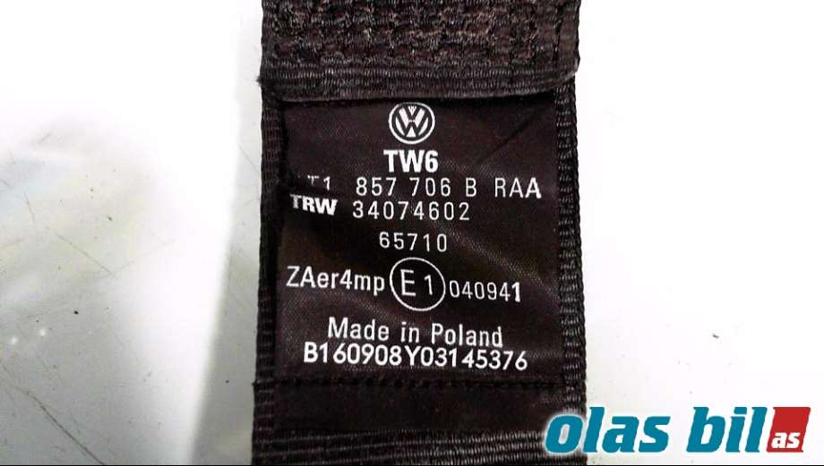 Sikkerhetsbelte foran høyre til VW Touran 2007-2010 (Type I, Fase 2) (1T1857706B|)