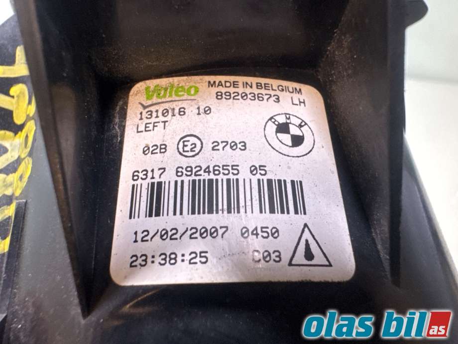 Tåkelykt venstre foran til BMW X3 2007-2010 (Fase 2) (E83) (E83) (BMW|63 17 6 924 655||6317 6924655 05)