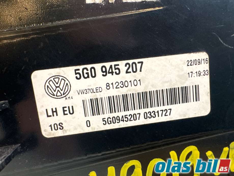 Baklykt venstre til VW e-Golf 2017-2020 (Fase 2)  (VOLKSWAGEN|5G0 945 207|)