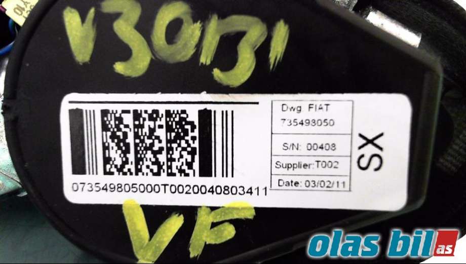 Sikkerhetsbelte foran venstre til Fiat Doblo 2010-->> (Type II) (735493050|)