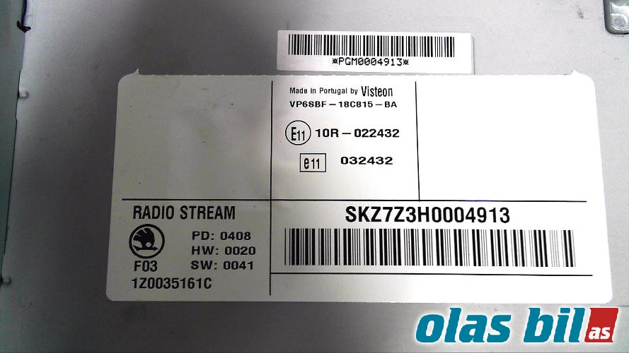 Bilstereo til Škoda Octavia 2005-2008 (Type II, Fase 1) (AAO600012 11||1Z0035161C)