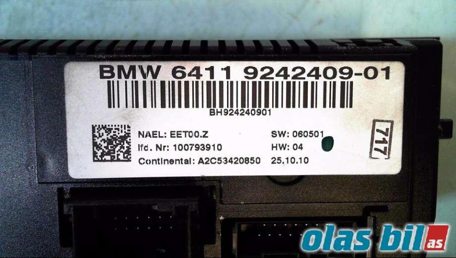 Varmeapparat betjening til BMW X1 2009-2015 (E84) (E84) (64 11 9 292 262||64119242409)