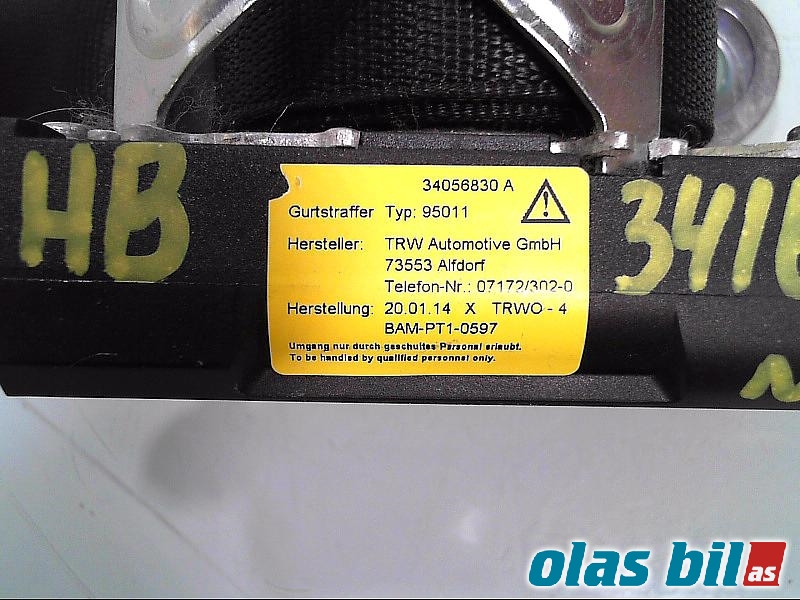 Sikkerhetsbelte bak høyre til Mercedes E-Klasse 2013-2016 (Fase 2) (W212) (W212) (A2128609685||34056830A)