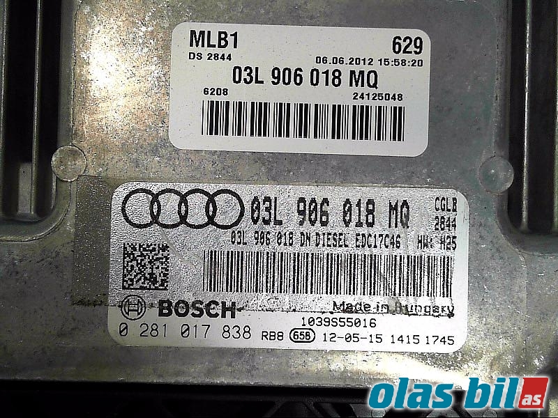 Styreenhet motor til Audi Q5 2012-2017 (Type I, Fase 2) (03L 906 018 MQ|)