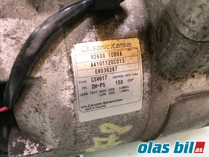 Aircondition kompressor til Nissan Qashqai 2007-2010 (Type I, Fase 1) (926001DB4A||92600 1DB0A)