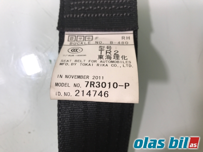 Sikkerhetsbelte foran høyre til Subaru Forester 2008-2013 (Type III) (64622SC000AR||7R3010-P)