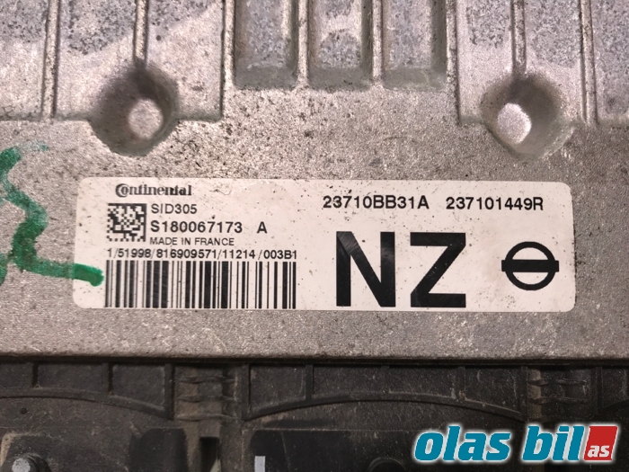 Styreenhet motor til Nissan Qashqai 2010-2014 (Type I, Fase 2) (2261100Q7D||23710BB31A)