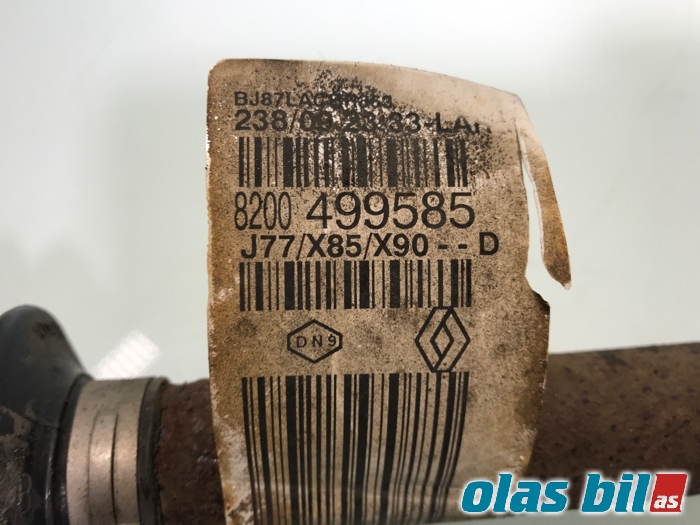 Drivaksel venstre foran til Renault Clio 2009-2012 (Type III, Fase 2) (8200618501||82 00 499 585)