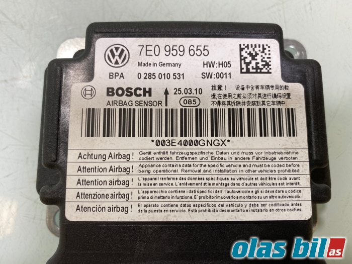 Airbag elektronikk til VW Transporter / Caravelle 2009-2015 (Fase 2) (T5) (T5) (7E0 959 655 C||7E0 959 655)