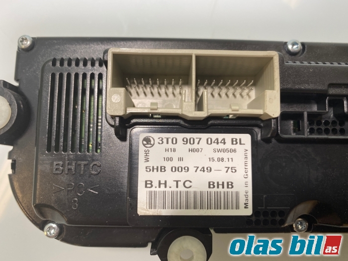 Varmeapparat betjening til Škoda Octavia 2009-2013 (Type II, Fase 2)  (3T0 907 044 CS||3T0 907 044 BL)