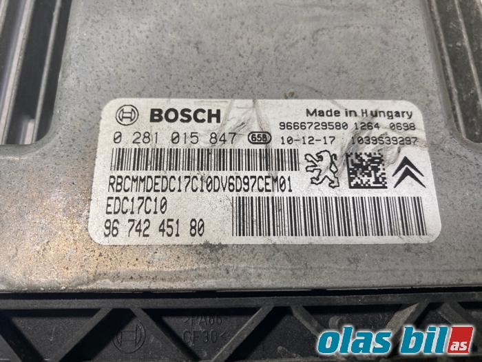 Styreenhet motor til Citroën C3 2010-2016 (Type II) (1944 J9||0 281 015 847)