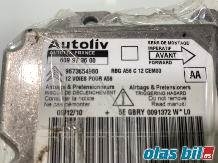 Airbag elektronikk til Citroën C3 2010-2016 (Type II)  (6546 V3|)