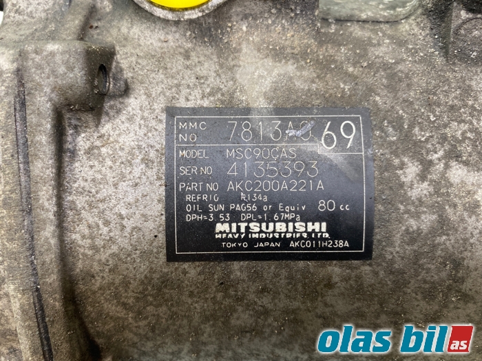 Aircondition kompressor til Mitsubishi Outlander 2010-2012 (Type II, Fase 2)  (7813A069|)