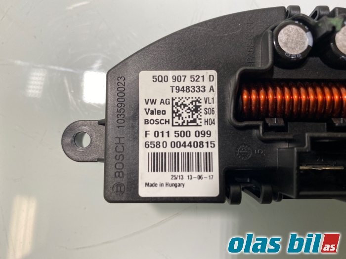 Varmeapparat motstand til Audi A3 2012-2016 (Type III, Fase 1) (5Q0 907 521 E||5Q0 907 521 D)