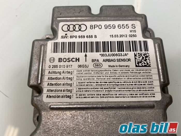 Airbag elektronikk til Audi A3 2012-2016 (Type III, Fase 1)  (8P0 959 655 S|)