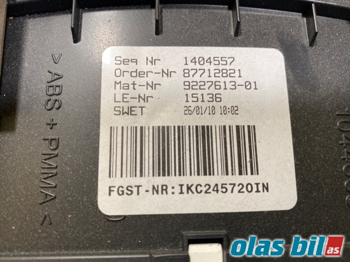 Instrumentpanel til BMW 5-Serie 2010-2017 (F10/F11) (F10/F11) (62 10 9 358 981||9227613-01)