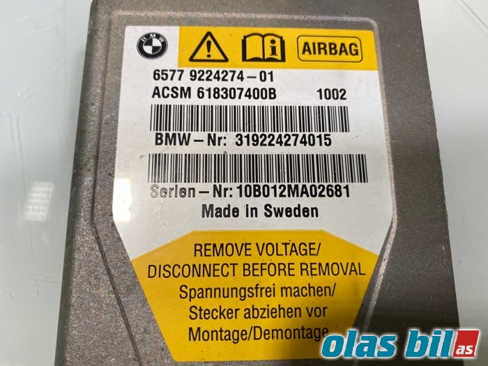 Airbag elektronikk til BMW 5-Serie 2010-2017 (F10/F11) (F10/F11) (65 77 9 266 329||6577 9224274-01)