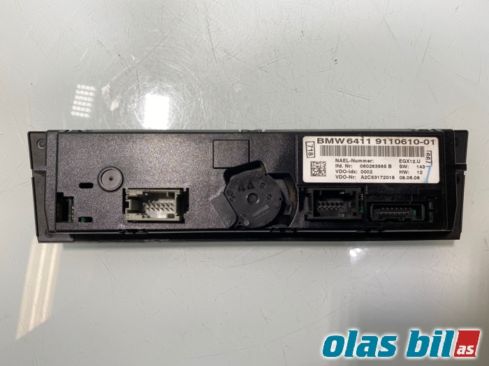 Varmeapparat betjening til BMW 1-Serie 2004-2011 (E81/E82/E87/E88) (E81/E82/E87/E88) (64 11 9 286 618||6411 9110610-01)