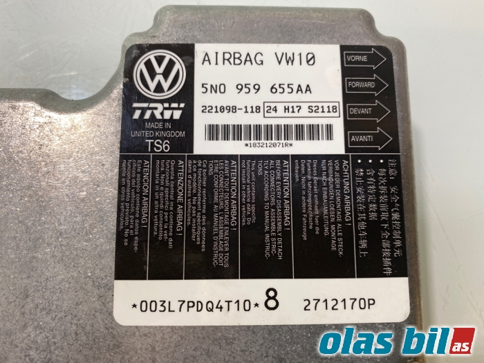 Airbag elektronikk til VW Tiguan 2011-2016 (Type I, Fase 2)  (5N0 959 655 AA 20J||5N0 959 655 AA)