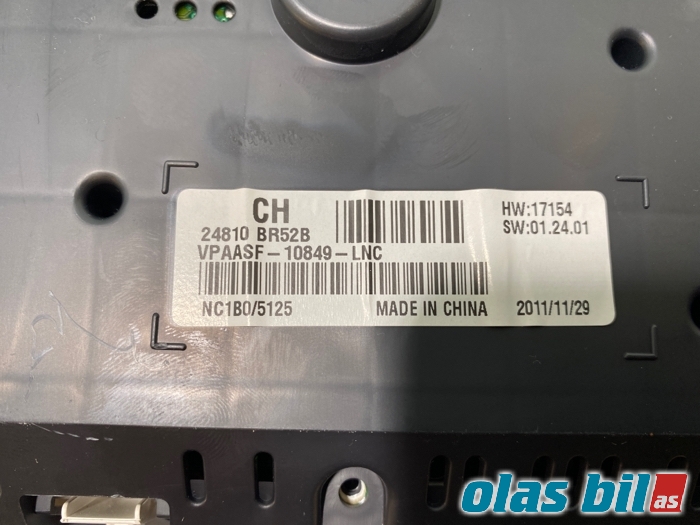 Instrumentpanel til Nissan Qashqai 2010-2014 (Type I, Fase 2) (24810BR52B||24810 BR52B)