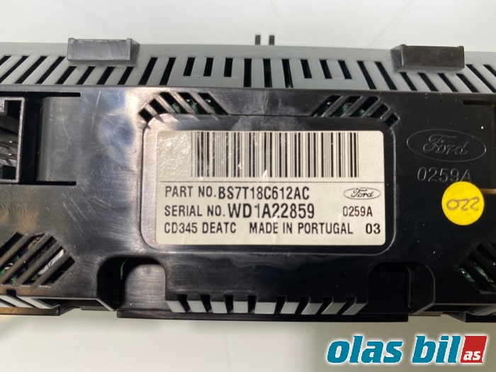 Varmeapparat betjening til Ford Mondeo 2011-2014 (Type IV, Fase 2) (1865351||BS7T18C612AC)