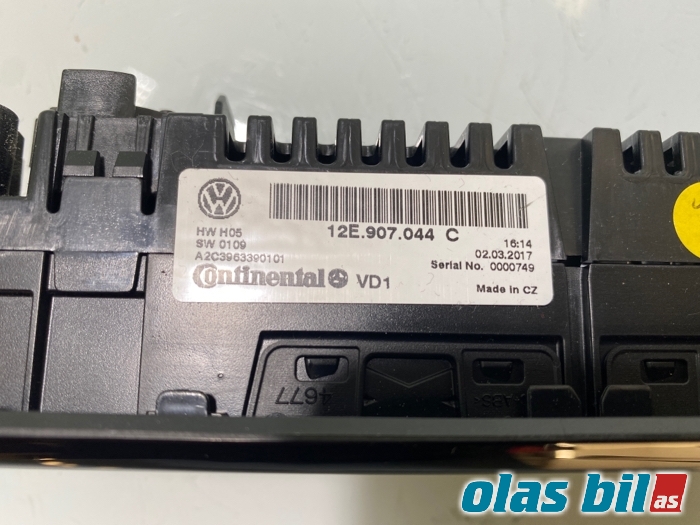 Varmeapparat betjening til VW E-Up 2013-2019 (12E 907 044 C|)