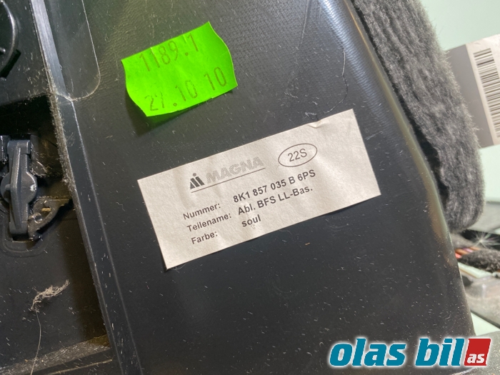 Hanskerom til Audi A4 2007-2014 (Type IV) (B8) (B8) (8K1 857 124 6PS||8K1 857 035 B)