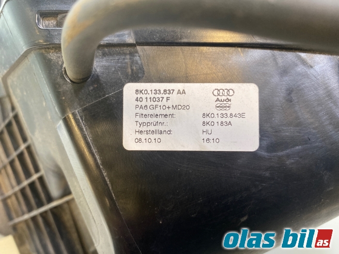 Luftfilterboks til Audi A4 2007-2014 (Type IV) (B8) (B8) (8K0 133 837 BS|)