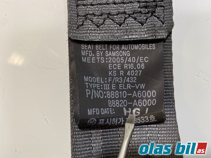 Sikkerhetsbelte foran venstre til Hyundai i30 2012-2017 (Type II)  (88810A 6000TX||88810-A6000)