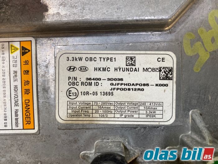 Batterilader (OBC - On Board Charger) til Kia Optima 2017-2020 (36400 3D035||36400-3D035)