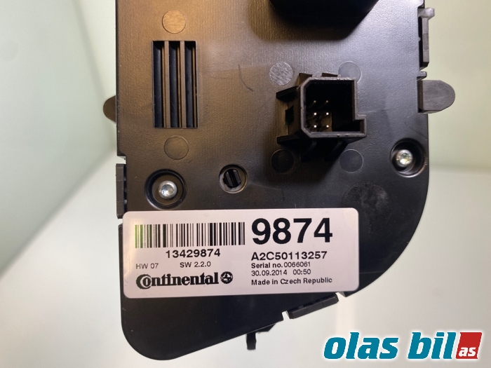 Varmeapparat betjening til Opel Mokka 2012-2016 (Type I, Fase 1) (13429874|)