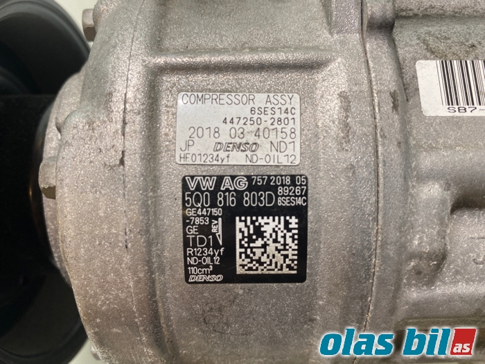 Aircondition kompressor til VW Polo 2017-2021 (Type VI, Fase 1)  (5Q0 816 803 D|)