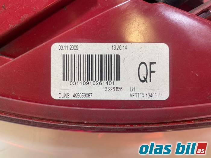 Baklykt venstre til Opel Insignia A 2009-2014  (13282376||13 226 856)