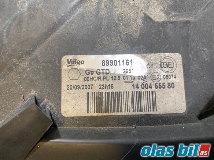 Frontlykt venstre halogen til Peugeot Expert 2007-2016 (Type II) (6208 C5||89901161)