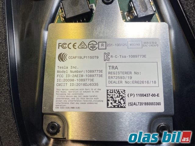 Kamera til Tesla Model 3 2018-2023 (Fase 1)  (|1092978-00-C)