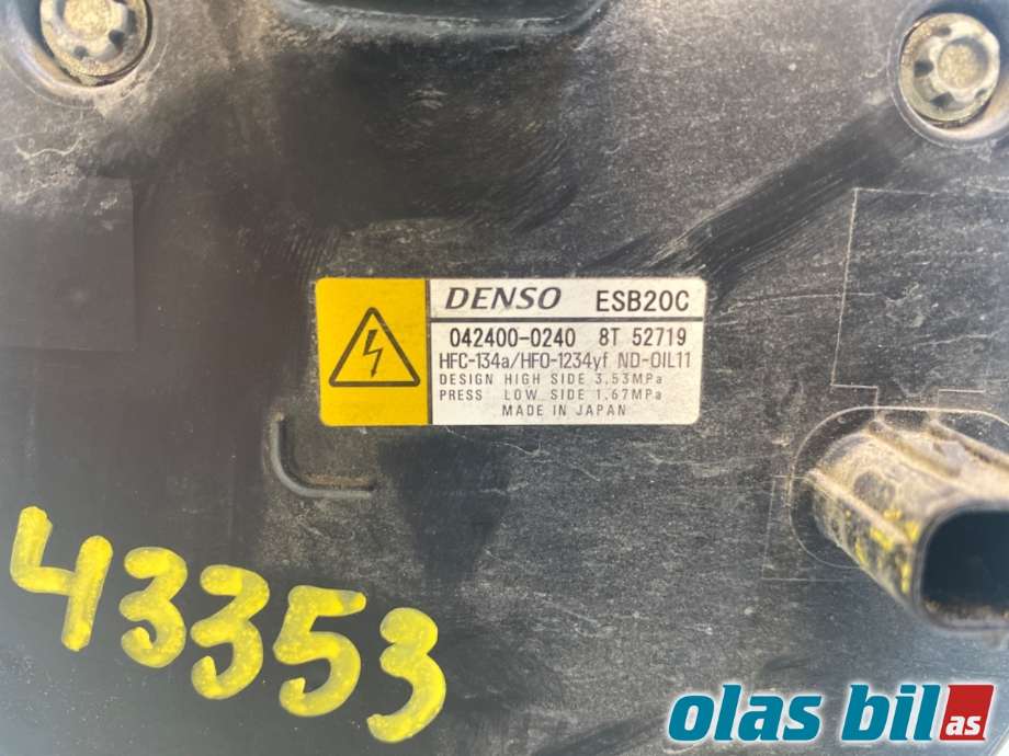 Aircondition kompressor til Toyota C-HR 2016-->>  (TOYOTA||8837047092|042400-0240)