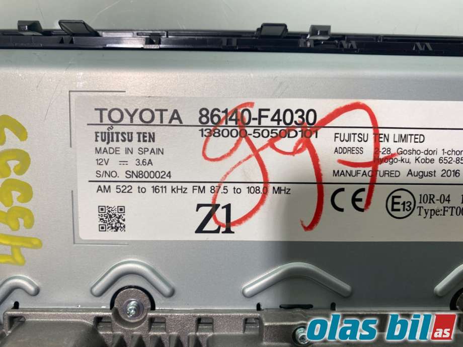 Instrument kjørecomputer til Toyota C-HR 2016-->>  (TOYOTA|86140F4030||86140-F4030)